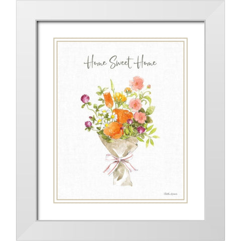Farmhouse Floral IV White Modern Wood Framed Art Print with Double Matting by Grove, Beth