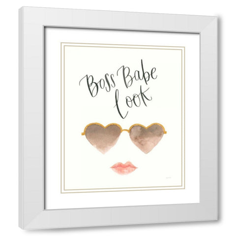Boss Babe II White Modern Wood Framed Art Print with Double Matting by Jackson, Jenaya