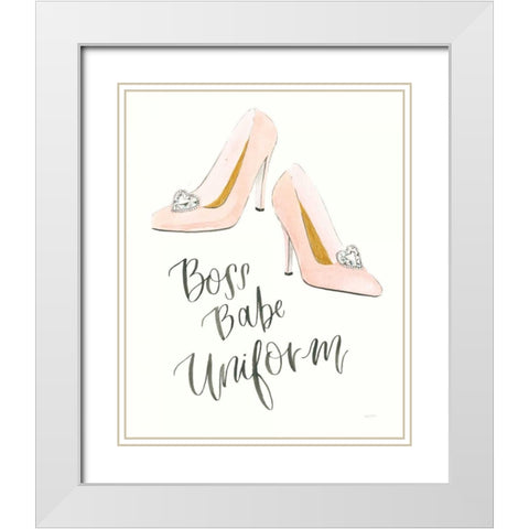 Boss Babe III White Modern Wood Framed Art Print with Double Matting by Jackson, Jenaya