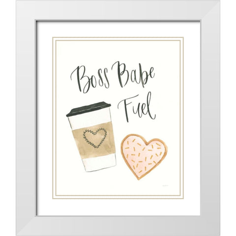 Boss Babe IV White Modern Wood Framed Art Print with Double Matting by Jackson, Jenaya
