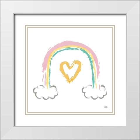 Rainbow Dream II White Modern Wood Framed Art Print with Double Matting by Averinos, Melissa