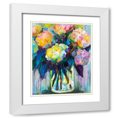 Full of Hydrangeas White Modern Wood Framed Art Print with Double Matting by Vertentes, Jeanette