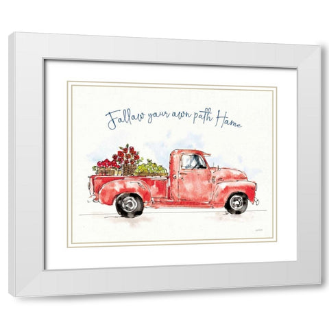 Americana Mood VIII Red Truck Blue White Modern Wood Framed Art Print with Double Matting by Tavoletti, Anne