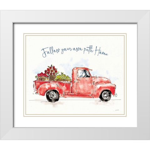 Americana Mood VIII Red Truck Blue White Modern Wood Framed Art Print with Double Matting by Tavoletti, Anne