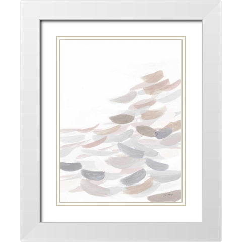 Drift Neutral White Modern Wood Framed Art Print with Double Matting by Maye, Jo