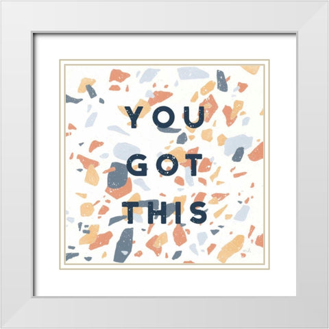 Terrazzo Inspiration II You Retro White Modern Wood Framed Art Print with Double Matting by Hershey, Moira