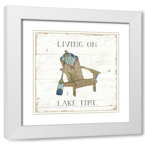 Lake Sketches IV Color White Modern Wood Framed Art Print with Double Matting by Brissonnet, Daphne