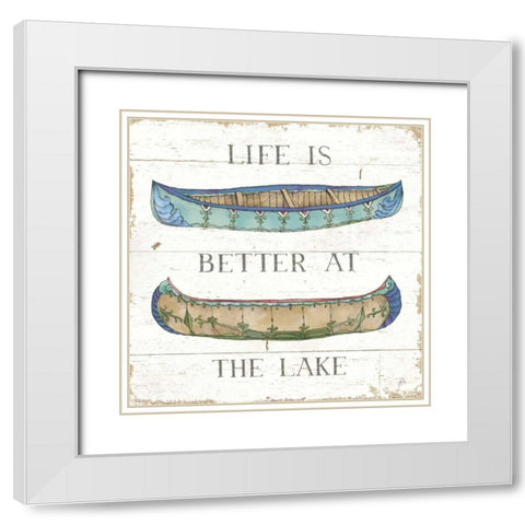 Lake Sketches V Color White Modern Wood Framed Art Print with Double Matting by Brissonnet, Daphne