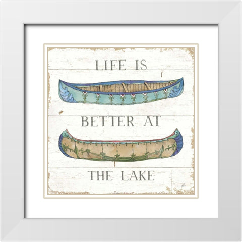 Lake Sketches V Color White Modern Wood Framed Art Print with Double Matting by Brissonnet, Daphne