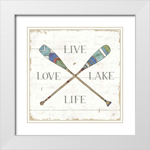 Lake Sketches VI Color White Modern Wood Framed Art Print with Double Matting by Brissonnet, Daphne