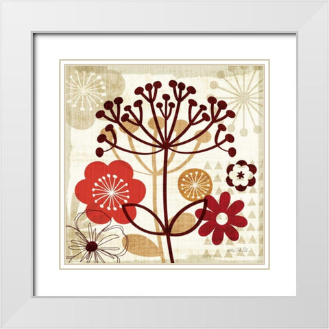 Floral Pop II White Modern Wood Framed Art Print with Double Matting by Mullan, Michael