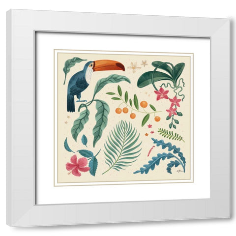 Jungle Love III Cream White Modern Wood Framed Art Print with Double Matting by Penner, Janelle