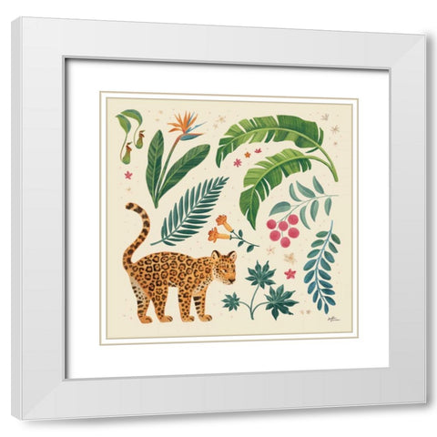 Jungle Love IV Cream White Modern Wood Framed Art Print with Double Matting by Penner, Janelle