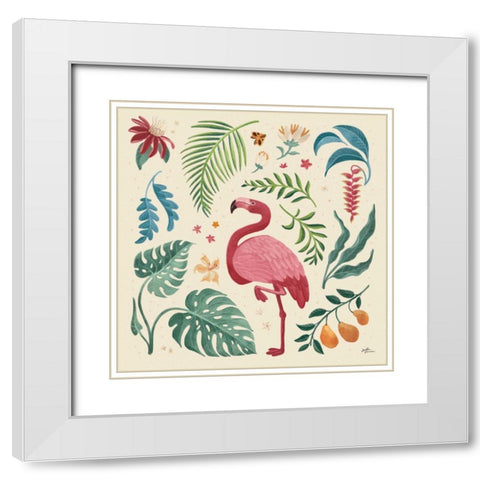 Jungle Love VI Cream White Modern Wood Framed Art Print with Double Matting by Penner, Janelle