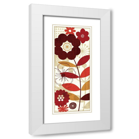Floral Pop Panel I White Modern Wood Framed Art Print with Double Matting by Mullan, Michael