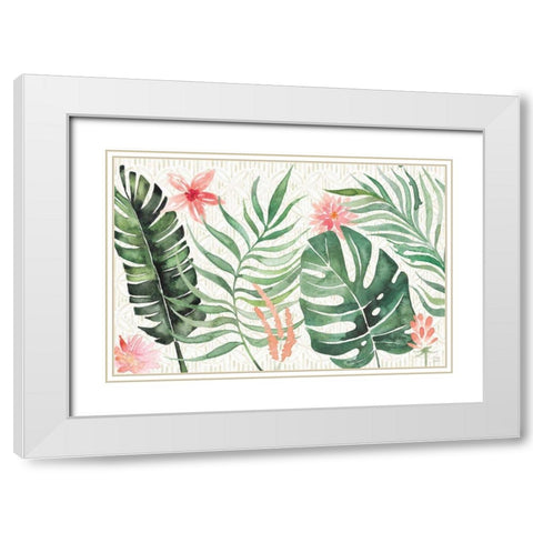 Paradise Petals I White Modern Wood Framed Art Print with Double Matting by June, Dina