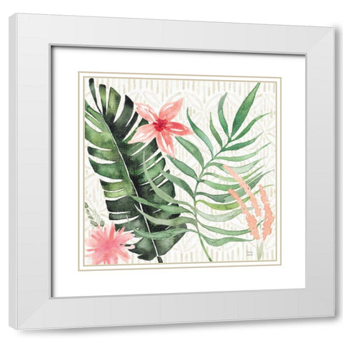 Paradise Petals II White Modern Wood Framed Art Print with Double Matting by June, Dina