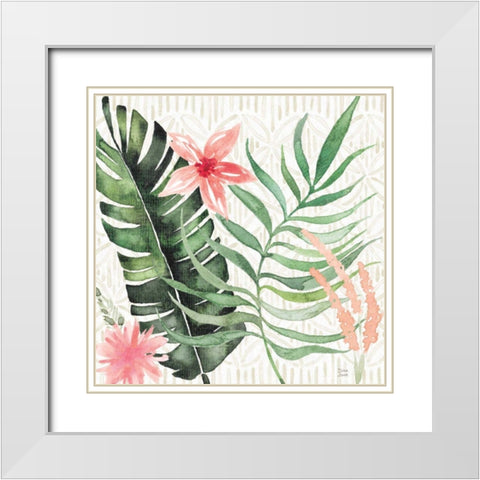 Paradise Petals II White Modern Wood Framed Art Print with Double Matting by June, Dina