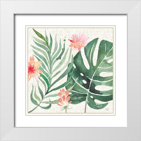 Paradise Petals III White Modern Wood Framed Art Print with Double Matting by June, Dina