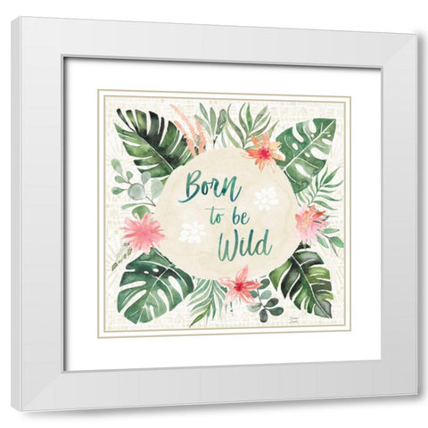 Paradise Petals IV White Modern Wood Framed Art Print with Double Matting by June, Dina