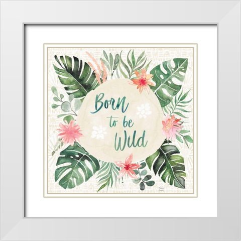 Paradise Petals IV White Modern Wood Framed Art Print with Double Matting by June, Dina