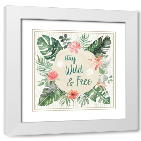 Paradise Petals V White Modern Wood Framed Art Print with Double Matting by June, Dina