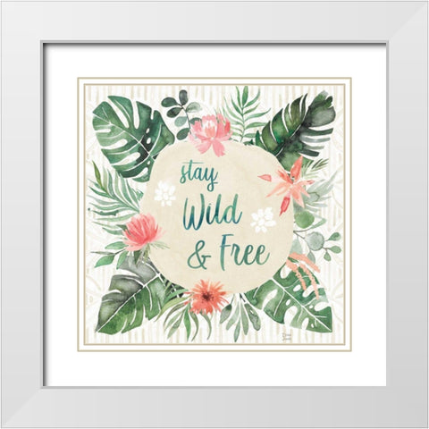 Paradise Petals V White Modern Wood Framed Art Print with Double Matting by June, Dina