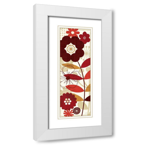 Floral Pop Panel I White Modern Wood Framed Art Print with Double Matting by Mullan, Michael