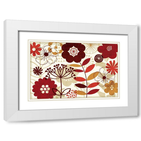 Floral Pop I White Modern Wood Framed Art Print with Double Matting by Mullan, Michael