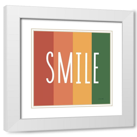 Smile Rainbow Retro White Modern Wood Framed Art Print with Double Matting by Kelle, Ann