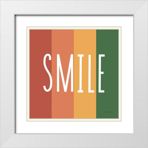 Smile Rainbow Retro White Modern Wood Framed Art Print with Double Matting by Kelle, Ann