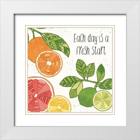 Citrus Splash IV Black Text White Modern Wood Framed Art Print with Double Matting by Charron, Veronique