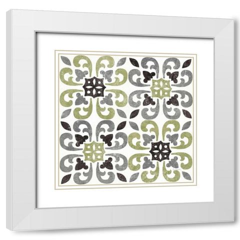 Classic Citrus Pattern IV Black White Modern Wood Framed Art Print with Double Matting by Schlabach, Sue