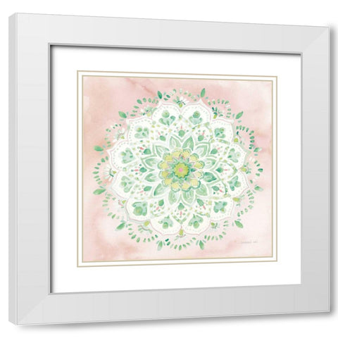 Jaipur V Blush White Modern Wood Framed Art Print with Double Matting by Nai, Danhui