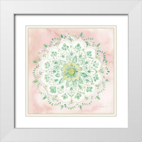 Jaipur V Blush White Modern Wood Framed Art Print with Double Matting by Nai, Danhui