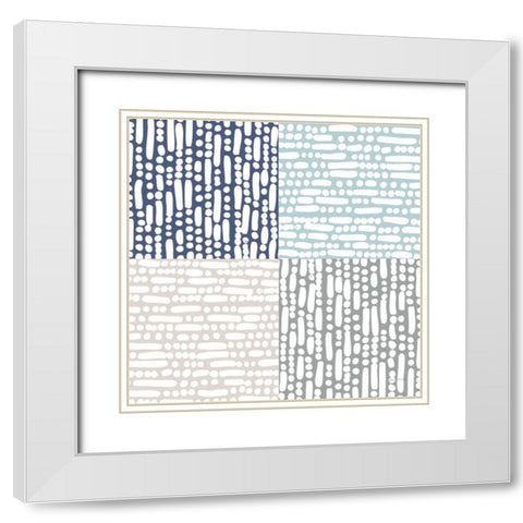 Cross Current Square Up Cool White Modern Wood Framed Art Print with Double Matting by Warrick, Cheryl