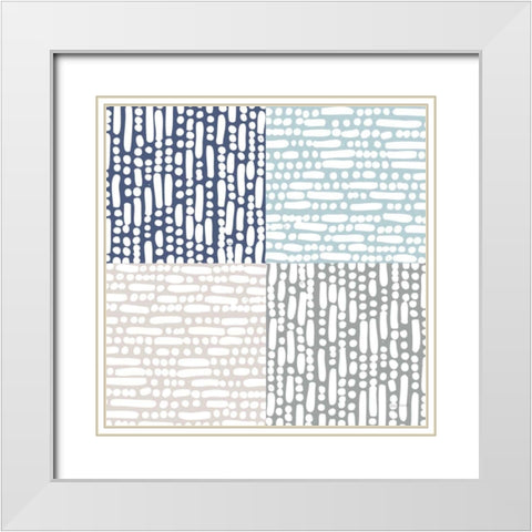 Cross Current Square Up Cool White Modern Wood Framed Art Print with Double Matting by Warrick, Cheryl