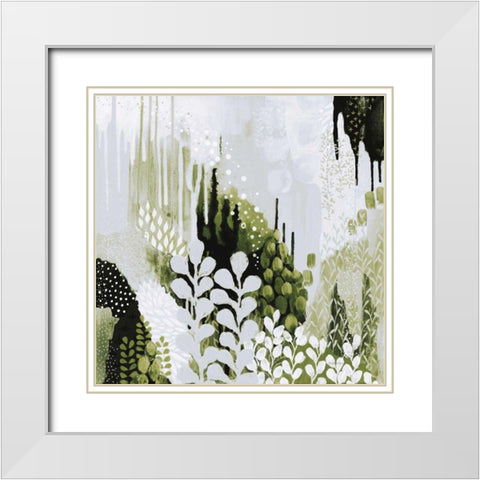 BW Forest II with Green White Modern Wood Framed Art Print with Double Matting by Ferguson, Kathy
