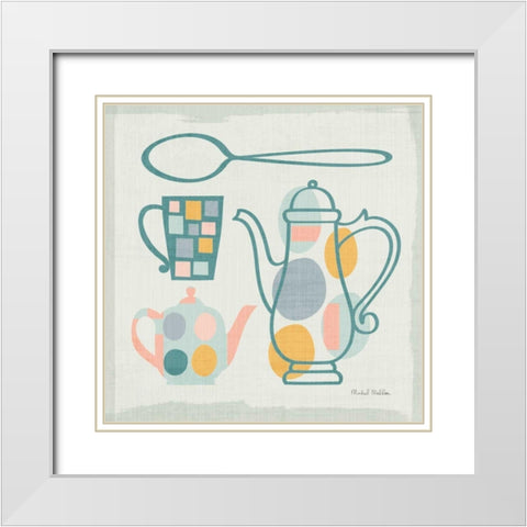 Modern Kitchen Sq IV Pastel White Modern Wood Framed Art Print with Double Matting by Mullan, Michael