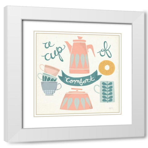 A Cup of Comfort Pastel White Modern Wood Framed Art Print with Double Matting by Urban, Mary