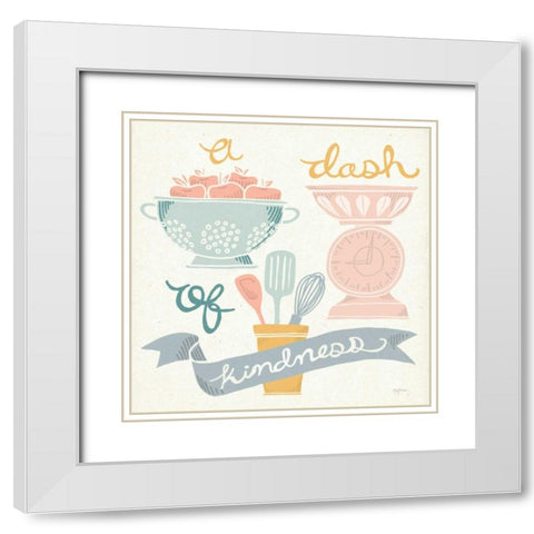 A Dash of Kindness Pastel White Modern Wood Framed Art Print with Double Matting by Urban, Mary