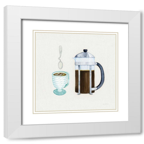 Coffee Break VIII Tan White Modern Wood Framed Art Print with Double Matting by McKenna, Kathleen Parr