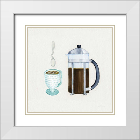 Coffee Break VIII Tan White Modern Wood Framed Art Print with Double Matting by McKenna, Kathleen Parr