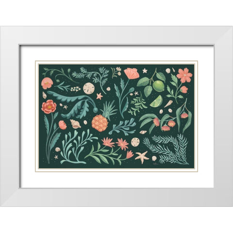 Seaside Botanical I Dark White Modern Wood Framed Art Print with Double Matting by Penner, Janelle