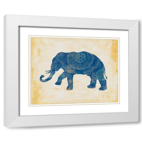 Raja Elephant II White Modern Wood Framed Art Print with Double Matting by Schlabach, Sue