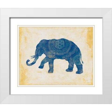 Raja Elephant II White Modern Wood Framed Art Print with Double Matting by Schlabach, Sue