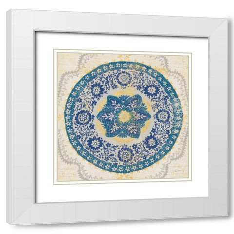 Raja Medallion White Modern Wood Framed Art Print with Double Matting by Schlabach, Sue