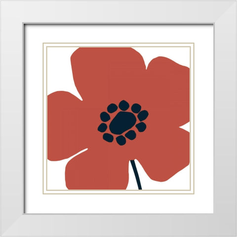 Pop Art Floral IV Retro White Modern Wood Framed Art Print with Double Matting by Wild Apple Portfolio