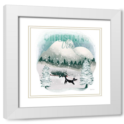 Winter Wonderland V White Modern Wood Framed Art Print with Double Matting by Thorns, Becky