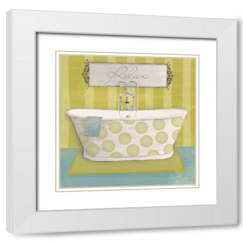 Polka Tub I White Modern Wood Framed Art Print with Double Matting by Adams, Sarah
